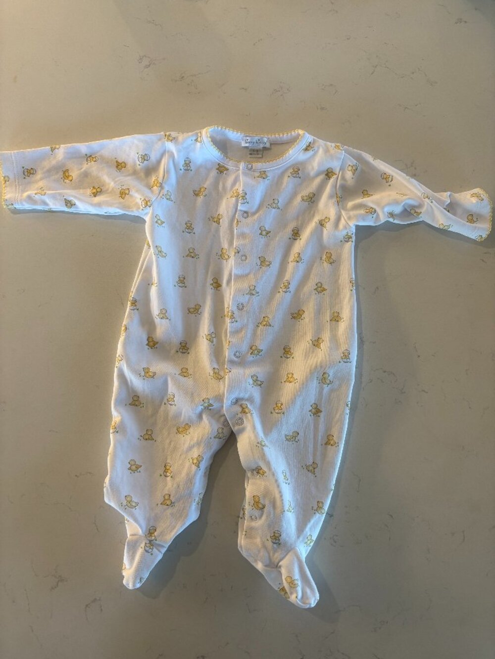 Kissy Kissy Yellow Baby Chicks Footie Sleeper Pima Cotton 6-9M
